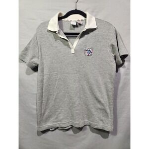 Disney Grey with White Collar Eeyore Short Sleeve‎ Logo Polo Shirt Medium